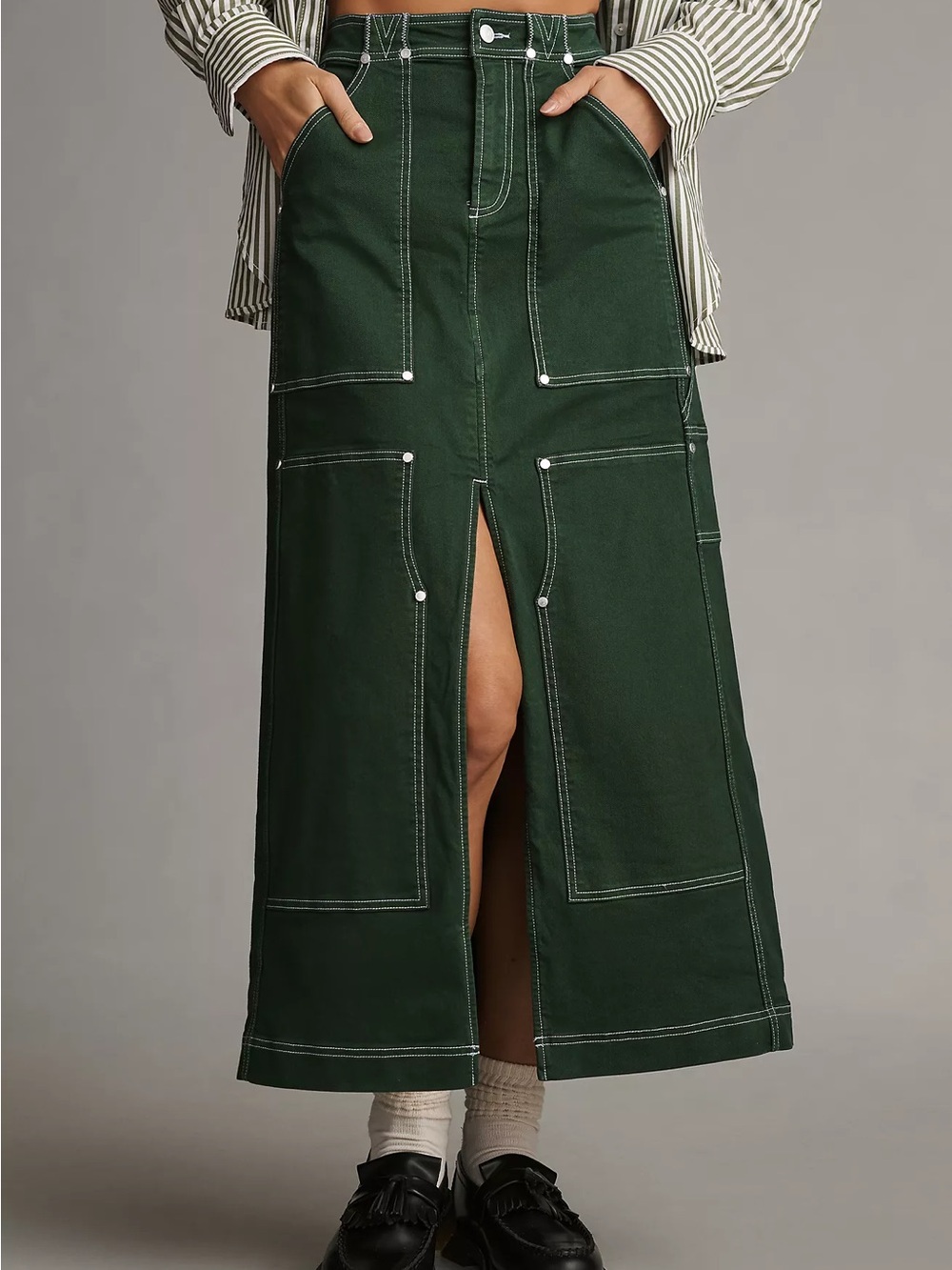 Pilcro Forest Green Maxi Skirt - from Anthropologie